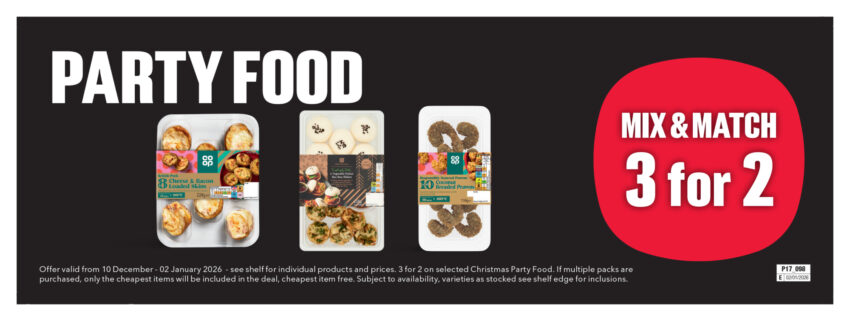 Image fof offer 3 for 2 on Christmas Party Food