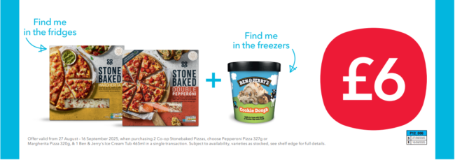 Image fof offer Buy 2 pizzas and Ben & Jerry's ice cream for £6!