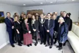 Funeral team and VIP guests