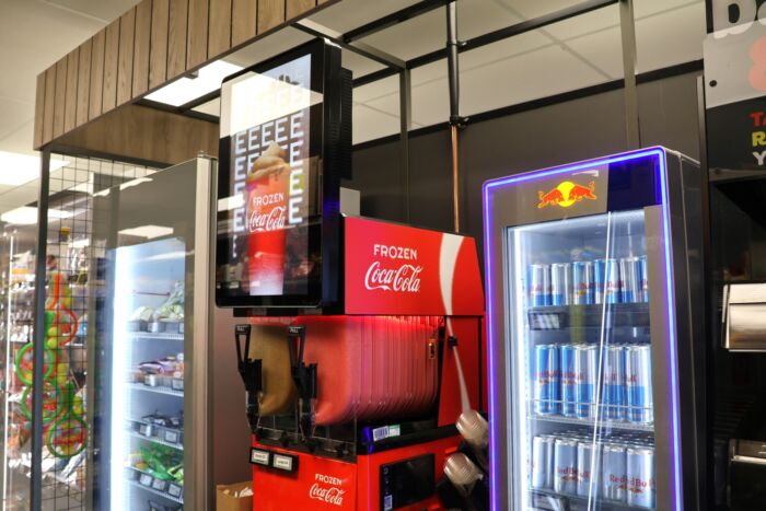 Frozen Coca Cola and Red Bull machine