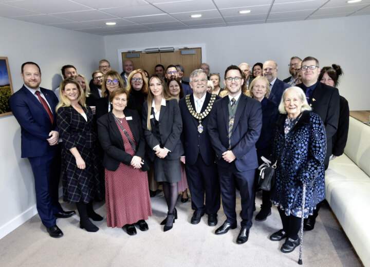 Funeral team and VIP guests