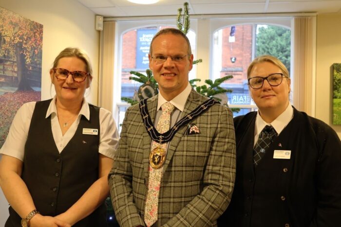 Image of Louth-funeral-colleagues-with-local-mayor.jpg for Memorial trees let locals honour loved ones this Christmas