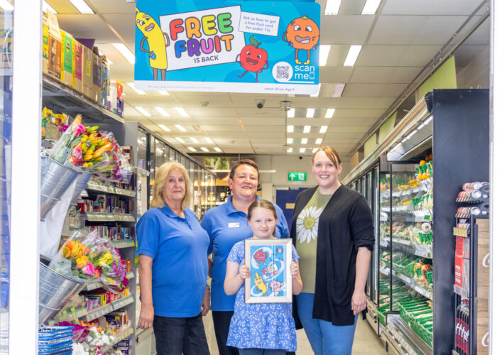 Olivia with colleagues Daphne and Gemma and mum Kelly