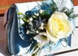 Teal handbag corsage