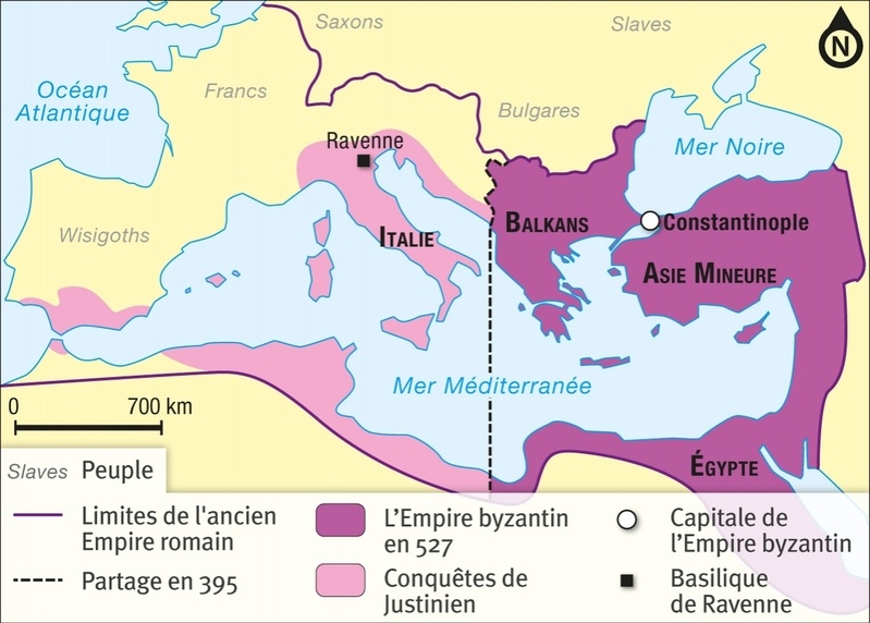 Plan de Constantinople à l’époque de Justinien