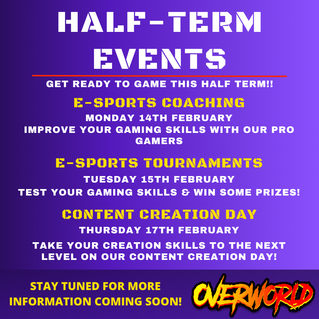 Minecraft E-sports Tournaments Day - Overworld Gaming Camberley -  localfamily.events