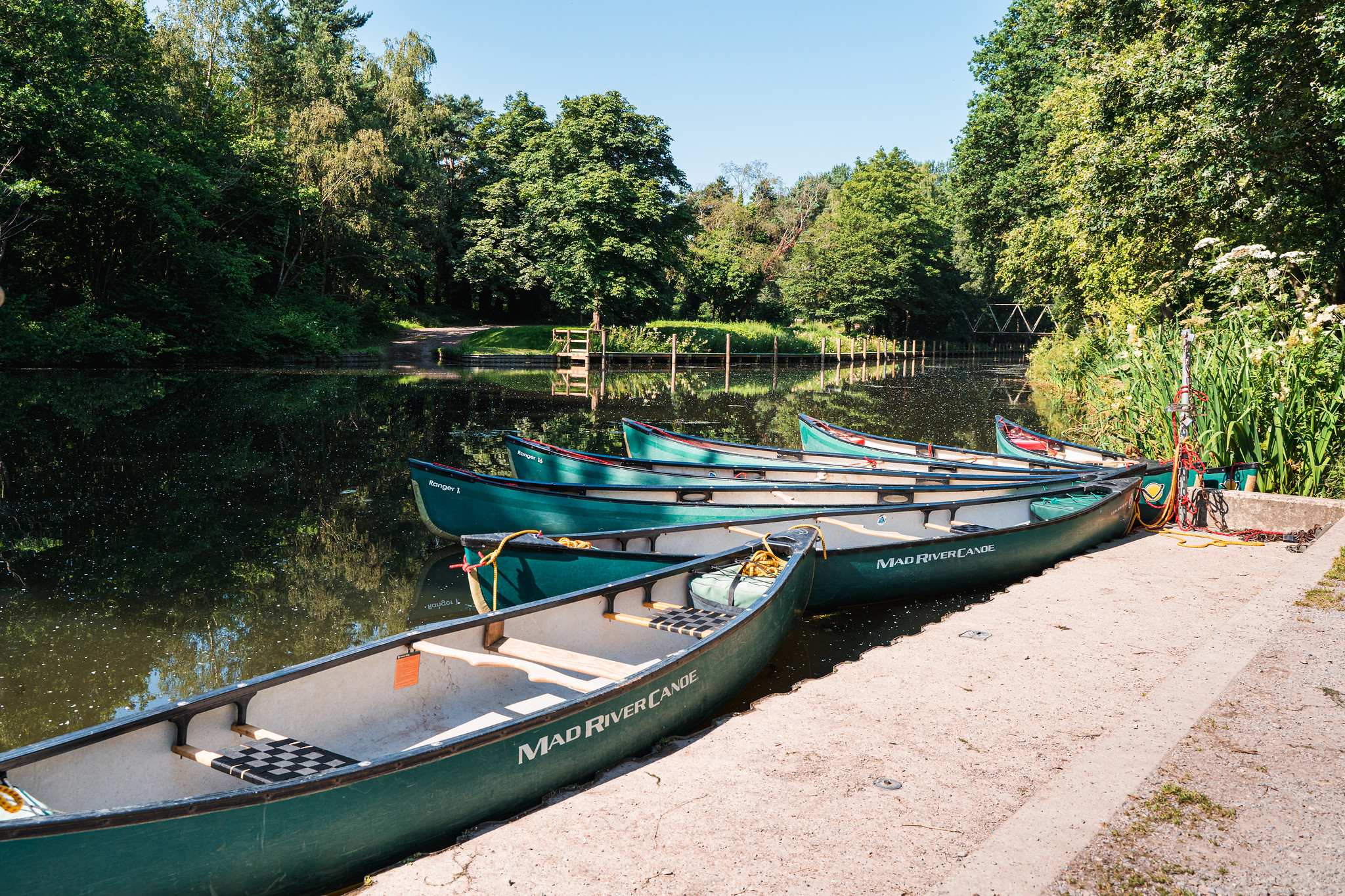 Canoes on the river blackwater