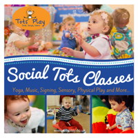 Toddlers interacting with instruments and parachutes