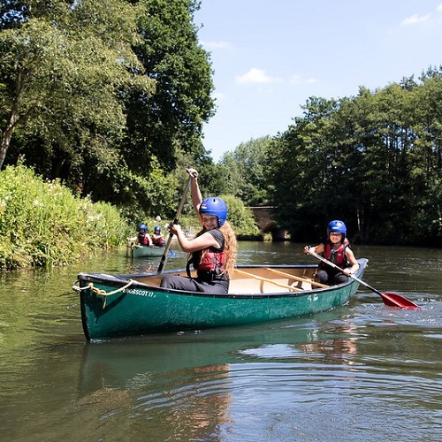 Children Canoeing down the blackwater canal