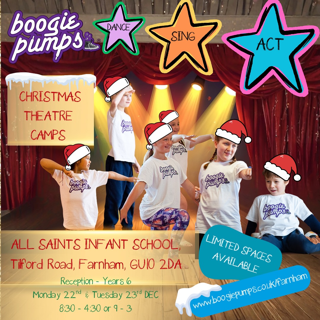 boogie pumps Theatre camp wich junior aged children smiling and dancing 