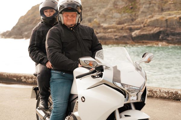 Louise and Andy on their bike