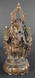 Stehender Ganesha a. Lotossockel, Mandorla, Bronze, Indien 19./20. Jh., h. 21cm    Mindestpreis: