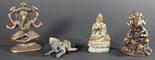 4 Kleinbronzen (Buddha / Ganesha), Südostasien, 19./20.Jh., h. v. 3cm-8,5cm    Mindestpreis: 80