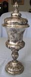 Cup with Lid, 12 Lot Silver, Hallmarked.  27 cm high. 307 grams. Inner gilt. In used condition.