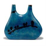 Gambone, Guido  Gambone, Guido  Doppelhalsvase, 1950er Jahre  H. 28,2 cm.   Steingutscherben, blau