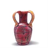 Glasfabrik Elisabeth, Pallme-König & Habel, Kosten bei Teplitz  Große Henkelvase, 1900-1905  Ovoider