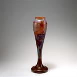 Daum Frères, Nancy  Große Intercalaire-Vase mit Marteléschliff, Modell für die Pariser