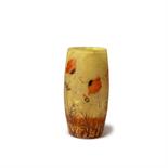 Daum Frères, Nancy  Vase 'Coquelicot', um 1900  Schlanke Tonnenform. H. 12,4 cm. Überfangglas,