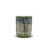 Daum Frères, Nancy  Vase 'Paysage lacustre', um 1905-10  Auf abgesetztem Stand zylindrischer