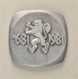 Bulgaria  Medal 1300 Years of Bulgaria, in silver, in box.  Silvered; in box with embossed top,