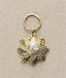 China  Order of the stripped Tiger, breast star miniature.  Silver gilded, partially enamelled,