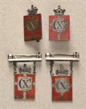 Denmark  Lot of 4 commemorative badges of King Christian X. (1870-1940).  Silver, enamelled; various