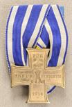 Schaumburg-Lippe  Cross for Loyal Service, on war ribbon.  Bronce, gilded, on ribbon.  Condition: II