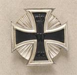 Prussia  Iron Cross, 1914, 1. class.  Blackened iron core, silvered frame, polished edges, on