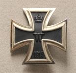 Prussia  Iron Cross, 1914, 1. class.  Blackened iron core, silvered frame, on pin, highly