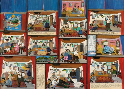 Lisa Kreitmeir Kunstlerin Der Naiven Malerei Bauerntheater Der Zug Pfeift Ol Lwd Holz 79