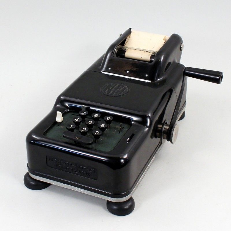 Rechenmaschine  1949, NFI, Nürnberg - Fürther Industriewerk, Klein-Addiermaschine, schwarzer