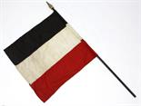 Fahne Deutsches Kaiserreich  Schwarz-Weiß-Rote Hausfahne aus Baumwollstoff, ca. 52 x 55 cm, an