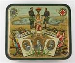 Blechdose Russisch-Japanischer Krieg 1904/05  rechteckige Blechdose mit gerundeten Ecken u.