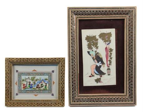 Zwei Persische Miniaturen Persien Isfahan 20 Jh 1 - 