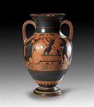 Black Figure Amphora In The Style Of Attic Vase Painting Of The