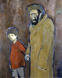Framed, indistinctly signed, 20th Century oil on canvas, double portrait showing a bearded gentleman