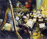 Circle of RONALD OSSORY DUNLOP R.A. (1894 - 1973) Framed, oil on board, theatre interior scene