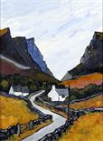 DAVID BARNES. Framed, signed verso, oil on board, Contemporary rural country scene with pathway