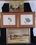 M. S. PATERSON. Framed, signed, oil on board, continental landscape with villa, together with B.
