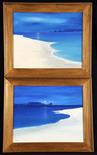 B. GATES. A pair of framed, signed, dated `99, Contemporary Welsh School, nocturnal coastal