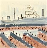 DAVID BARROW (b. 1959) Framed, signed verso, oil on card with cut out relief, Naïve School, titled