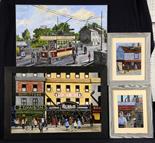 HOWARD TURNER. Four signed, three framed and one unframed, acrylics on board, Northern School,