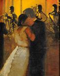 DAVID BARROW (b. 1959) Framed, signed on artist`s label verso, oil on board, titled, `Powder