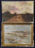 JOSEPH MILNE (1857-1911) Framed, signed, oil on board, Scottish coastal landscape scene with