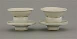 A rare pair of miniature Qingbai Cups and Stands,  AFC Southern Song dynasty (1127-1279), the cups