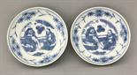 A pair of small Saucer Dishes,  Ming dynasty, late 16th/early 17th century, each painted in