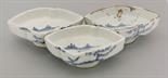 A set of three ko-sometsuke Dishes,  c.1650, each heavily potted and painted in underglaze blue with