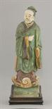 A good Ridge-Tile Figure,  Ming Dynasty (1368-1644), modelled as the Daoist immortal, L Dongbin,