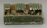 An attractive Farmyard,  AFC Han dynasty (206 BCE - 220 CE), of rectangular form, divided in two,