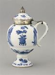 A large blue and white Mustard Pot,  Kangxi (1662-1722), painted with Lange Lijsen and jardiniŠres